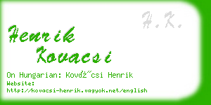 henrik kovacsi business card